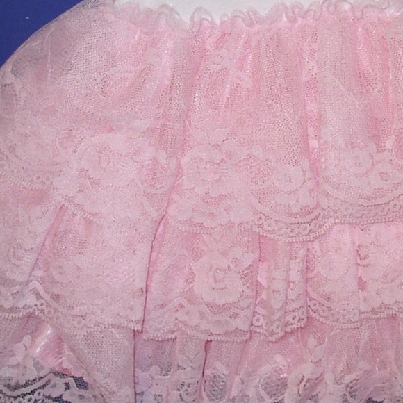 My First Birthday Dress Tutu Pink White Lace Tulle - Picture 5 of 9